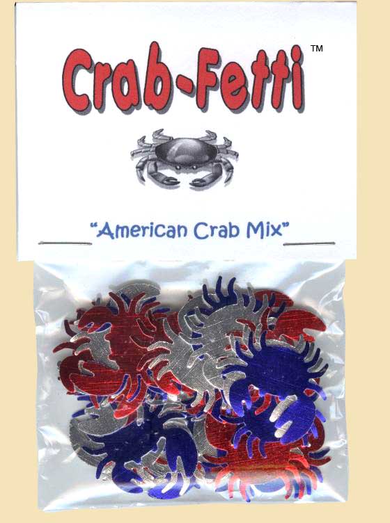This American Crab Mix confetti is shiny foil paper crabs in red 