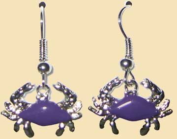 crab earrings jewelry purple dangle